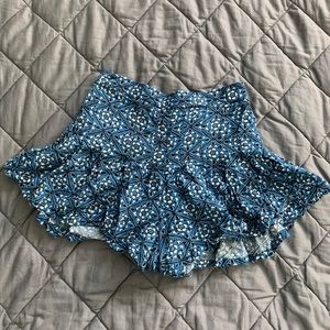 Blue patterned flowy shorts